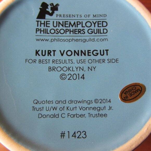 kurt vonnegut mug NIB discontinued 2014 unemployed philosophers guild (W5381) - Picture 8 of 13